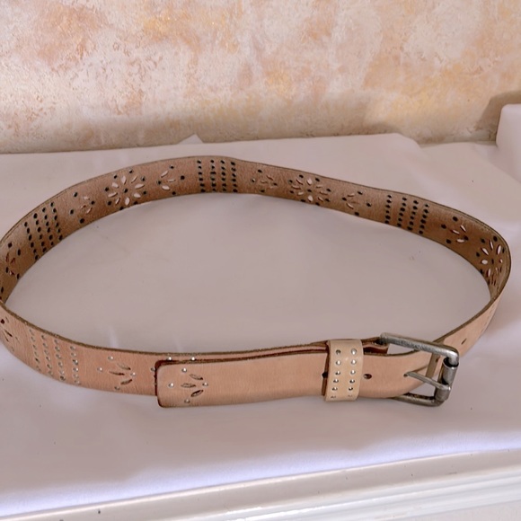 Calvin Klein Vintage Studded 90s Belt Rodeo Leather Cowgirl Tan Boho Medium main image 6